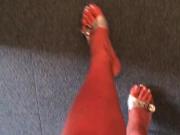 Oiled Feet in silver Sandals