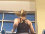 Big Ass Woman Running On A Treadmill