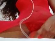 Horny girl masturbates