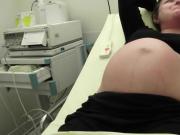 pregnant women with strong contractions