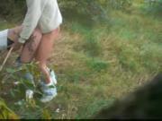 Outdoor blowjob with exhibitionist german couple