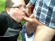 Me Giving A Blowjob Outdoors And The Guy Cums In My Mouth