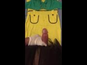 big cumshot on a sexy dress + slow motion
