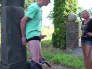 German Mother Caught Step Son and Helps with Fuck in Garden