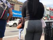 Lovely Round Booty Latina Teen in Grey Spandex