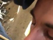 Hungry builder sucking dick