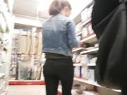 Tight teen ass in jeans shopping