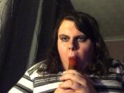 Amateur TS Sucking A Dildo