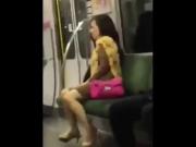 masturbate and orgasm in subway