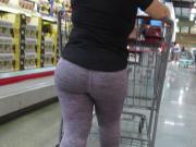 Sexy plump ass nalgona Latina in light colored leggings Pt 1