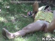 Cute teen blonde in the park. Voyeur video