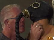 UK twink Casper Ellis strapped for BDSM handjob cumshot