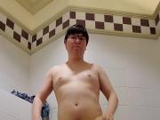 Zak naked in the mall bathroom