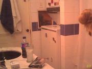 Hot Blonde Dressing in Bathroom on Spy Cam