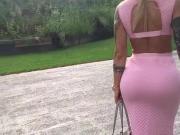 Sexy Calves & Perfect Round Ass In Pink Dress