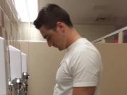 Caught - Handsome guy pissing Big Cut dick