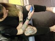 Candid tattooed lady feet 2