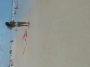 Candid beach smart kite flyer