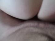 Cum bubbles on wife's asshole.