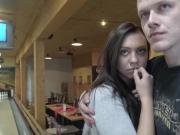 Guy penetrates attractive beauty while cuckold plays bowling