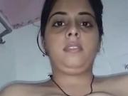 Indian cuteface girl show her boobs in bathroom