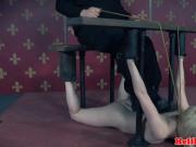 Pierced sub trampled and spanked