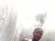 Huge Saggy Boobs Black Girl Bathing