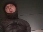 Enrico cum in Mammut Down jacket and red Lackoverall