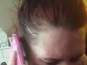White bbw cheating with BBC while husband on the phone
