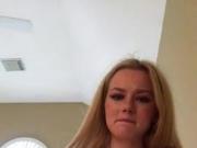 Blonde self anal and cries