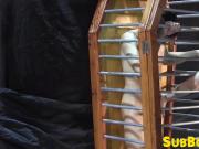 Cage torment fetish with jock who loves getting whipped