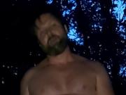 Verbal naked wank in the woods