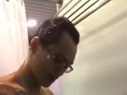 asian twink JO on cam in public showers 1'39''