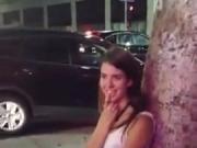 Slut pissing in public