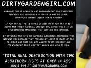 Total anal destruction with two AlexThorn fists at once anal