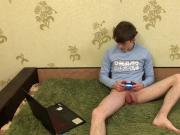 gamer with BIG DICK PLAY GAMES ON PS4 JERKING OFF Cute Boy