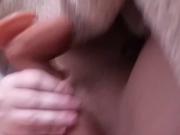 Masturbating with dildo
