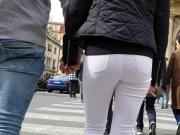 Nice Blonde's ass in Prague