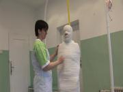 Fully casted mummified girl