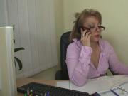 Cock-hungry office mature woman and boy