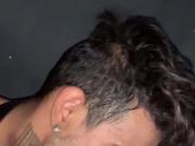 Blowing a huge cock