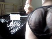 Dildofun With Black Satin & Nylon Panties