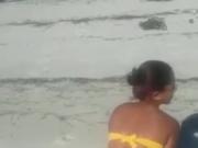 Summer in Brazil - Teen slut dancing funk on the beach.