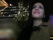 Amateur euro fucked in public for cash