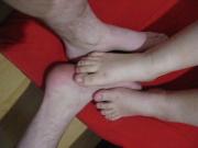 playing footsies with a young neighbor girl