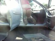 cleaning the car in a thong 2