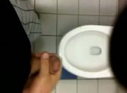 CUM in public restroom