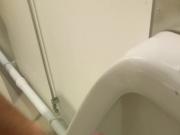 Big cumshot in men's toilet