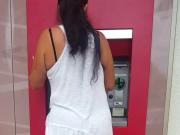 Candid bubble butt milf at Wells Fargo ATM