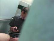 Spying on dude jerking off in men's room part 3